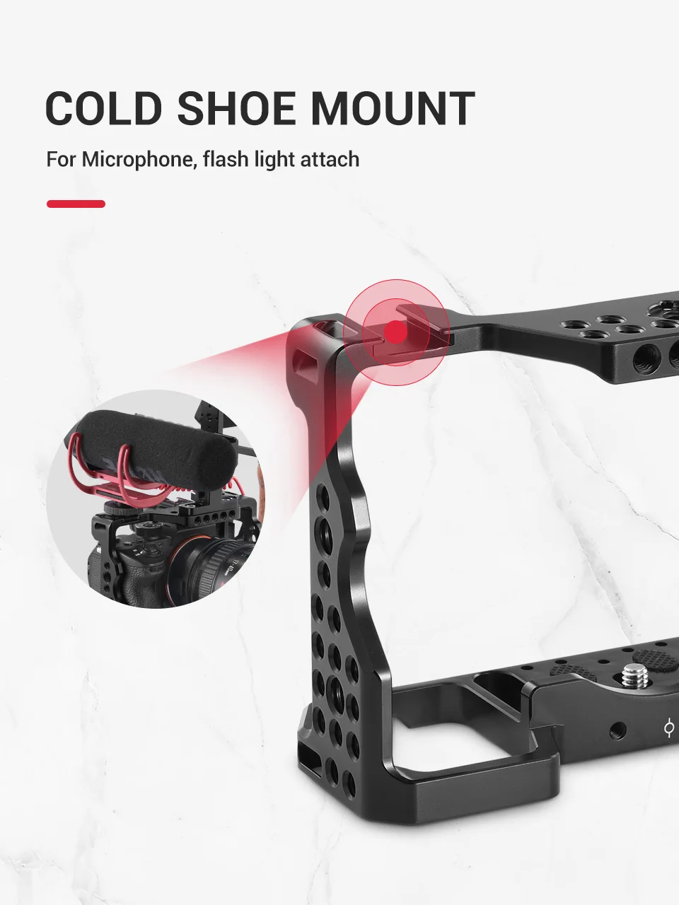 SmallRig A73 Cage A7R3 / A7RIII / A7III Camera Cage for Sony A7R III / A7M3/ A7 III W/ Arri Locating / 4/1 8/3 Threads hole 2087