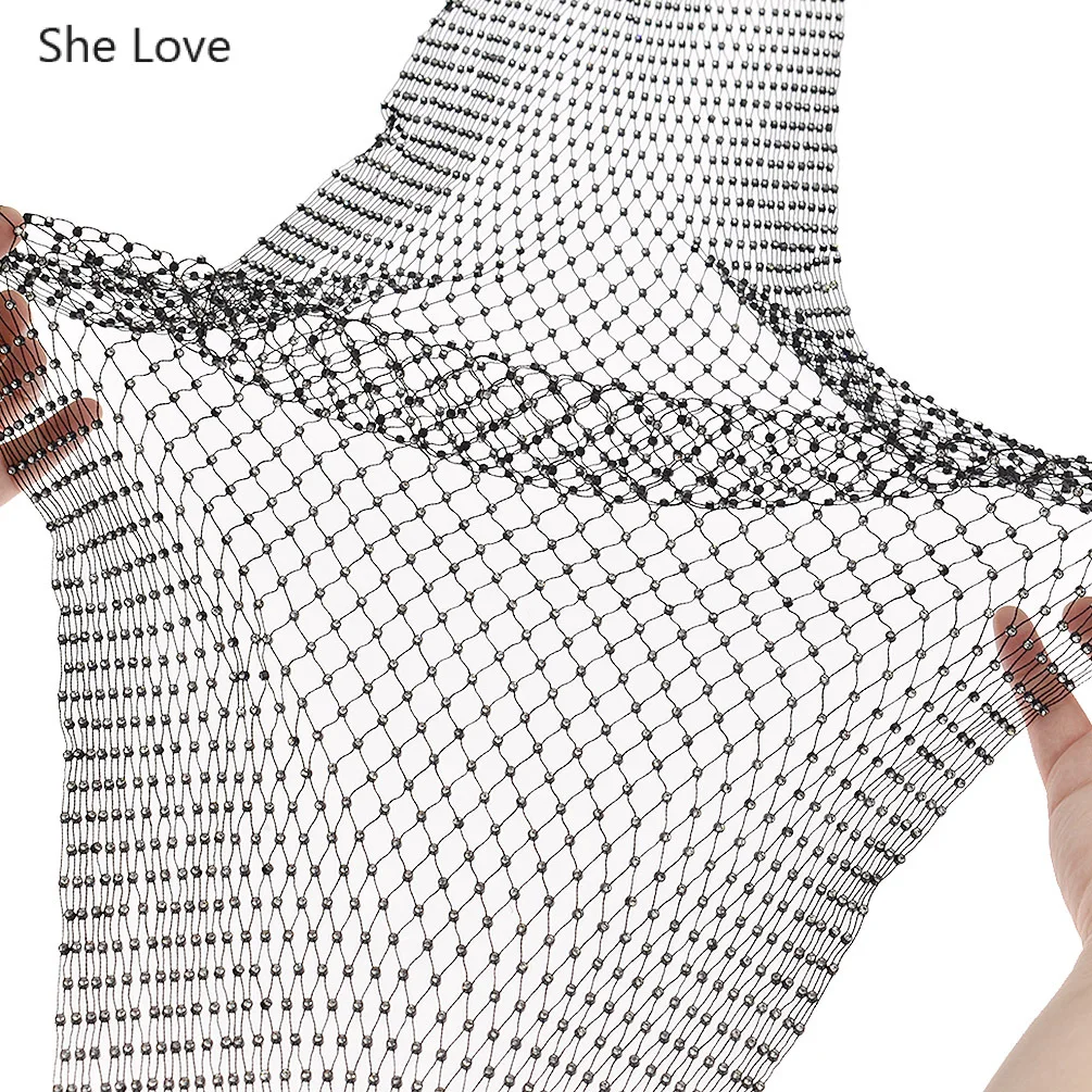 Тканевая сетка She Love 1 ярдов/партия плетеная леска для рыбалки 36x37 рядов ABS стразы