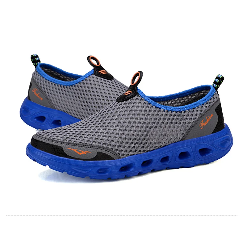 Новые мужские летние сетчатые туфли лоферы без застежки очень классная