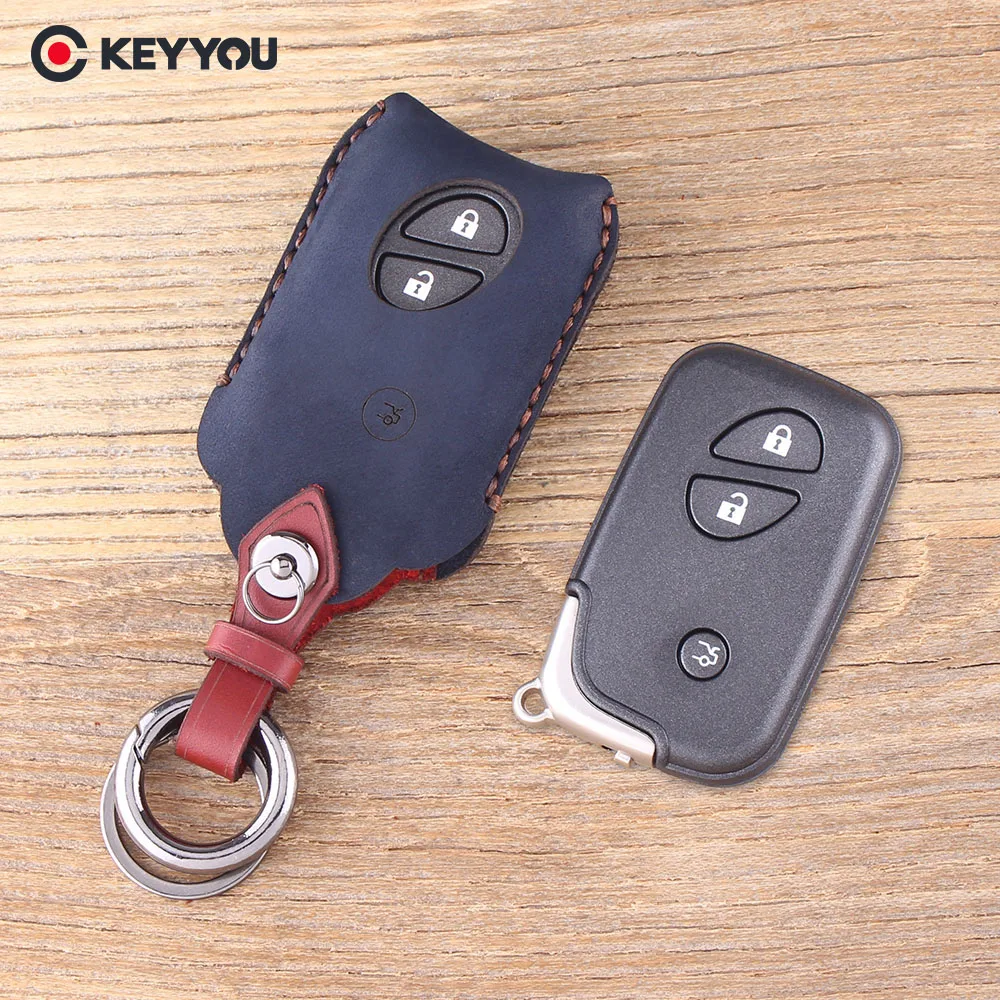 Брелок для ключей KEYYOU 3 кнопки сумка Lexus IS250 ES350 GS350 LS460 кожаный брелок автомобиля