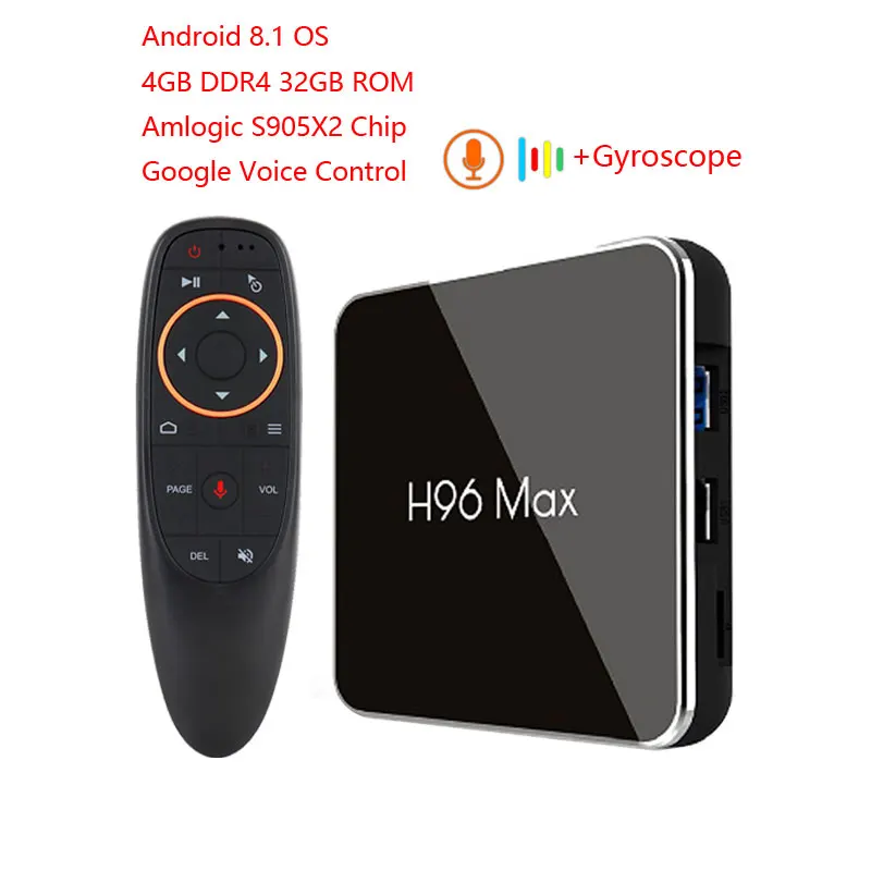 Android 8,1 tv Box H96 Max X2 4 ГБ/64 Гб S905X2 Q-Core 2,4g/5,8g WiFi 100m LAN VP9 H.265 HDR10 4 k USB 3,0 Smart медиаплеер - Цвет: 4GB 32GB TV BOX G10S