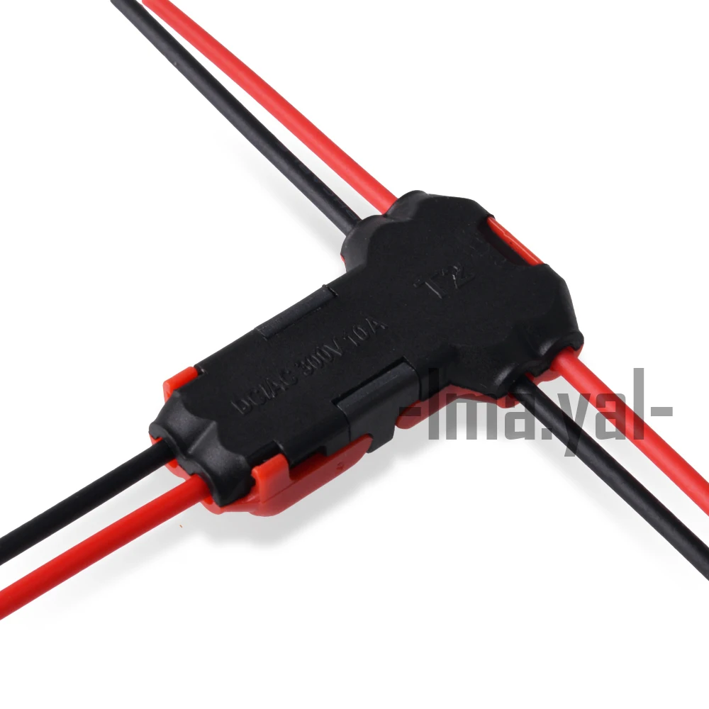 2 Pin 2 Way dc/ac 300 В 10a разъем провода Т-образный проводник клеммный блок с рычагом AWG 18-24