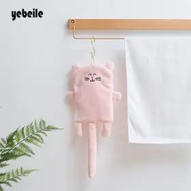 light pink Yebeile nicekids полотенце, кухонное полотенце, полотенце для ванной комнаты, милое полотенце для кошек и собак, мягкая ткань для взрослых 23*46 см, протрите подвесное животное из мультфильма - Цвет: light pink