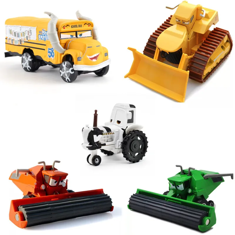 Disney Pixar Cars 3 Cars 2 Miss Fritter Bulldozer Frank Harvester Tractor Metal Diecast Toy Car Gift For Kids