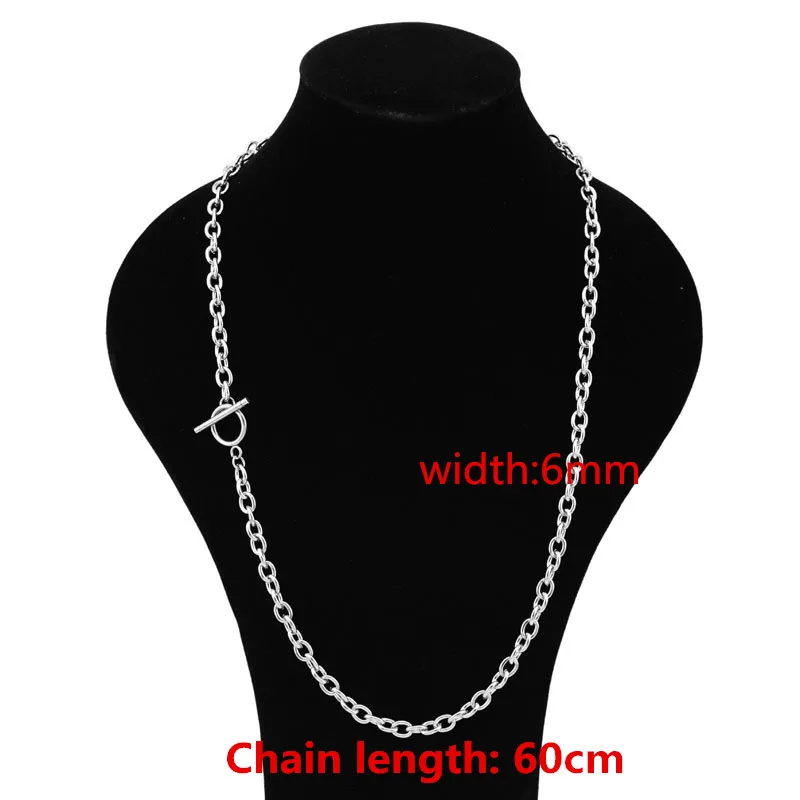 width 6mm long 60cm Idol звезда с шею ожерелье мужчины и wo мужчины короткое ожерелье индивидуальная длинная цепь ожерелье короткая шея цепь из нержавеющей стали - Окраска металла: width 6mm long 60cm