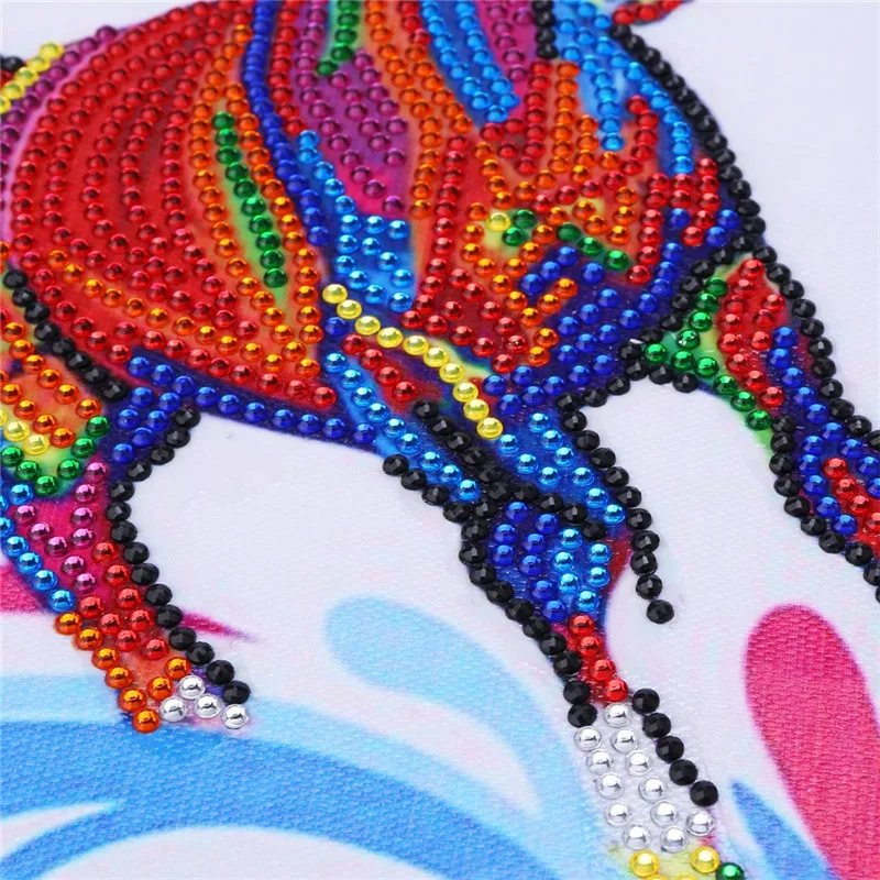 Алмазная живопись 5D сделай сам красочная бегущая лошадь 3D картина круглая