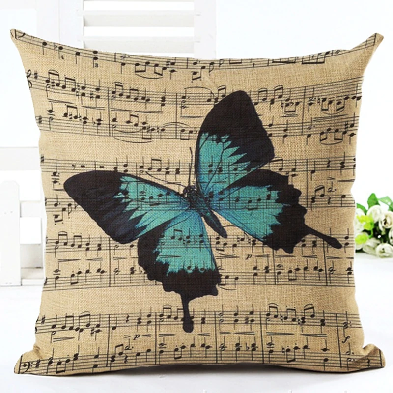 2016 новинка 45X45 креативная мягкая подушка в стиле ретро с изображением бабочки для