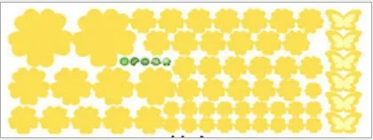 yellow 108 шт цветы и 6 шт бабочки настенные наклейки для гостиной спальни художественные наклейки мебель для украшения дома наклейки для детской комнаты - Цвет: yellow