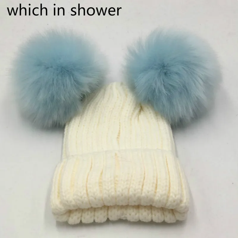 That in shower зимняя шапка с помпоном из искусственного лисьего меха Толстая теплая