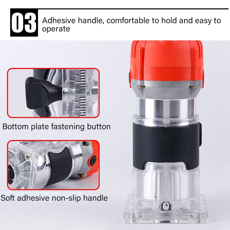 220V 800W 30000Rp Woodworking Electric Trimmer Wood Milling Engraving Slotting Trimming Machine Hand Carving Router(Eu Pl | Инструменты