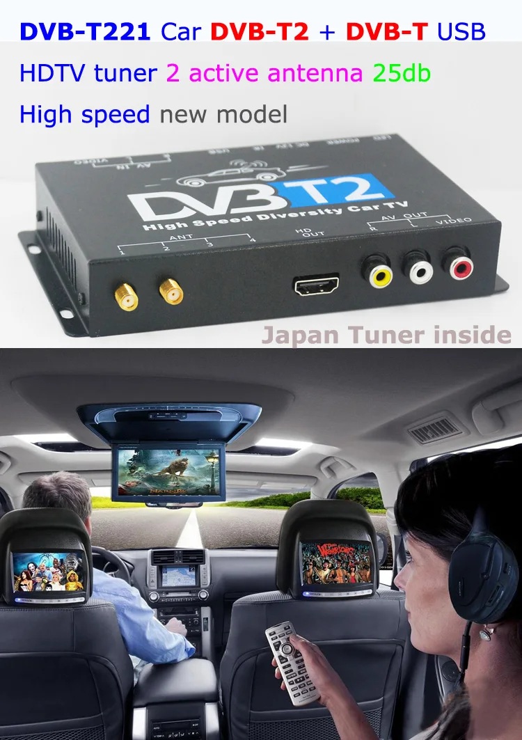 Dvb t2 Автомобильная поддержка DVB T и автомобильная T2 телеприставка 2 тюнера антенны