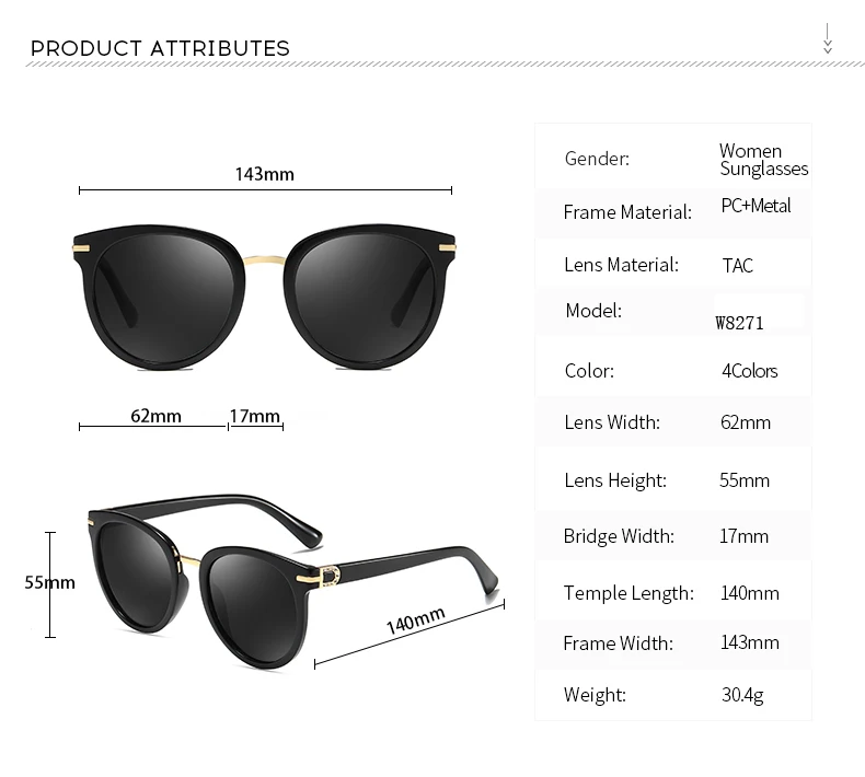 Ruosyling Sunglasses Women Female Polarized UV 400 TAC Lens Dark Round Shades Sun Glasses Ladies Girls Luxury Glasses Beach
