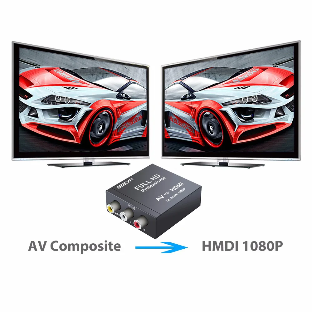 RCA к HDMI SGEYR 1080P CVBS AV видео аудио конвертер адаптер поддержка для ПК ноутбука Xbox PS4 PS3