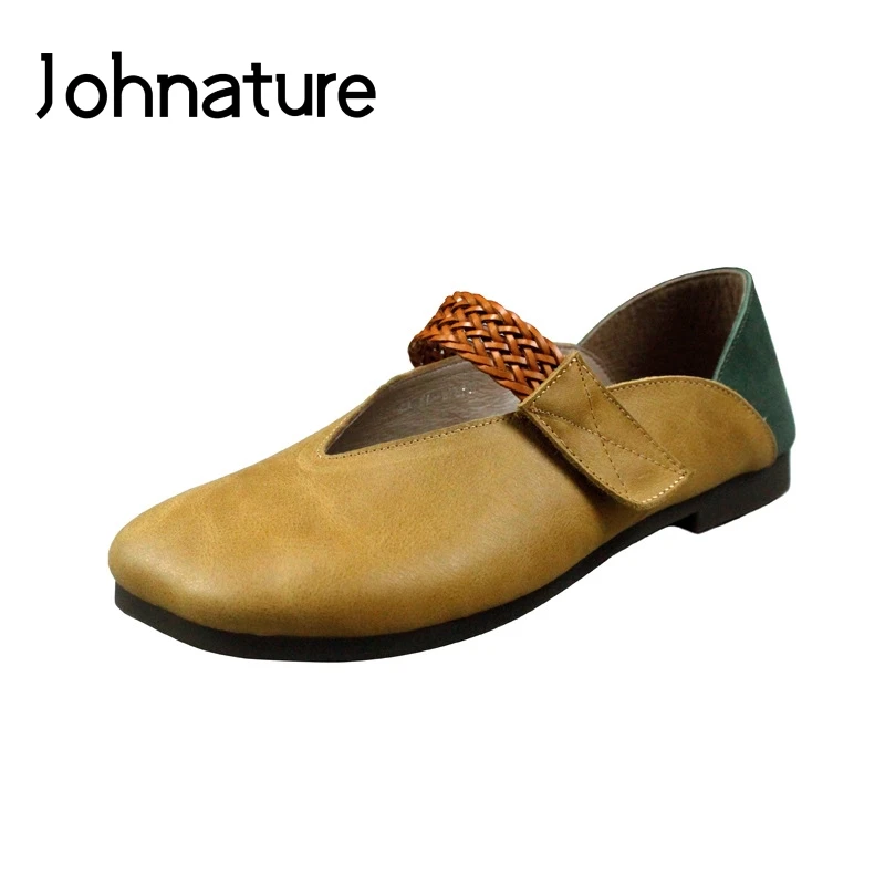 Женские туфли лодочки ручной работы Johnature повседневные из натуральной кожи с