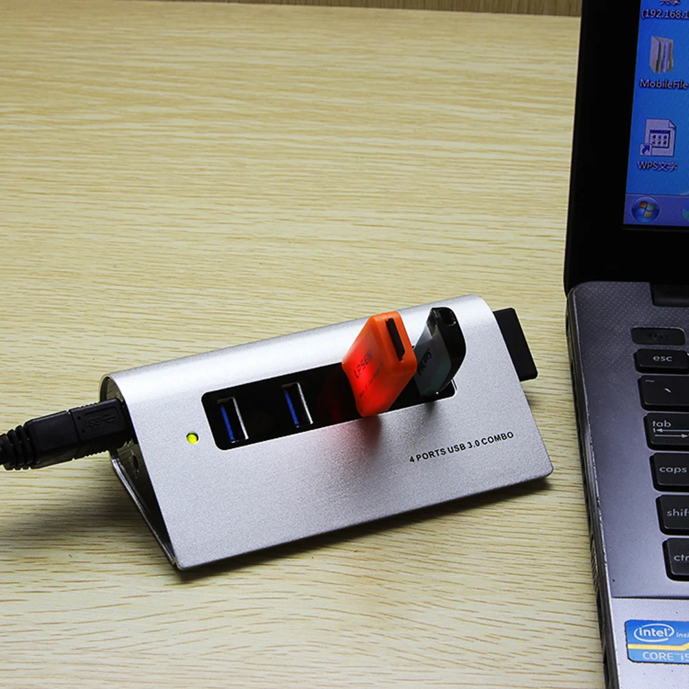 CHYI 4 порта USB3.0 концентратор 4 порта и USB 3,0 разветвитель для SD/TF 5 Гбит/с высокоскоростной кардридер с адаптером питания комбо для ПК ноутбука