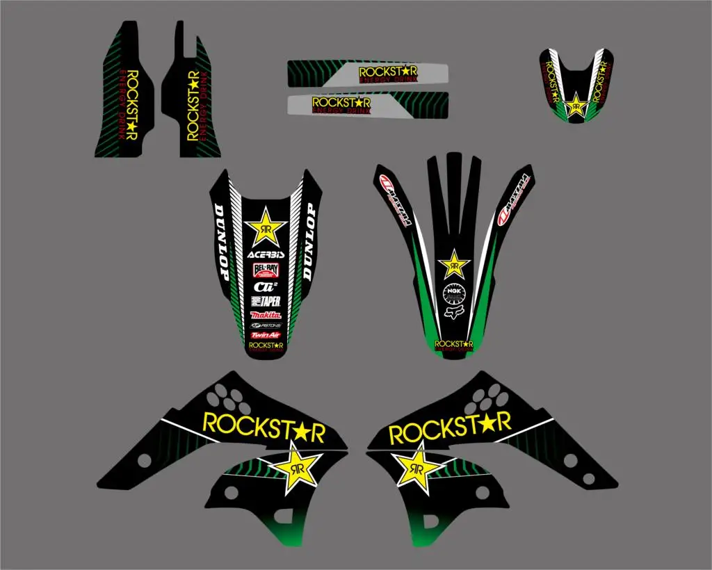 Набор стикеров для Kawasaki KX250F KXF250KXF 250 KX 250F 2006 2007 2008 Star|sticker kit|team graphics250 kx |