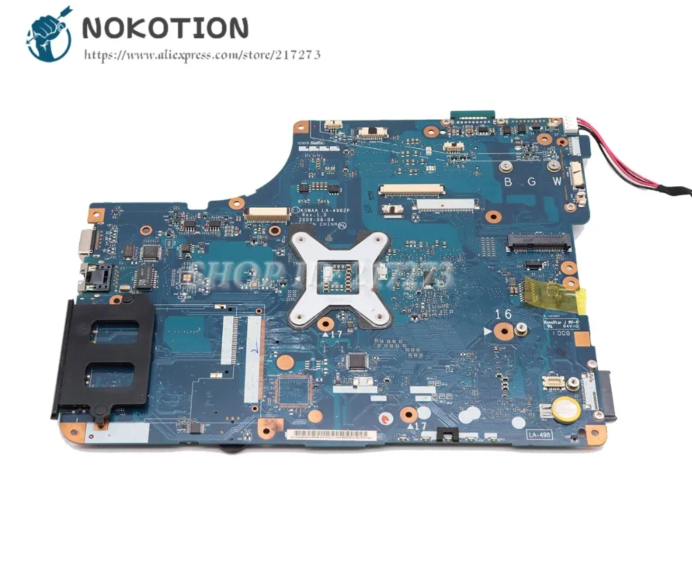 Материнская плата NOKOTION для ноутбука Toshiba Satellite L500 L550 K000093620 KSWAA без графического