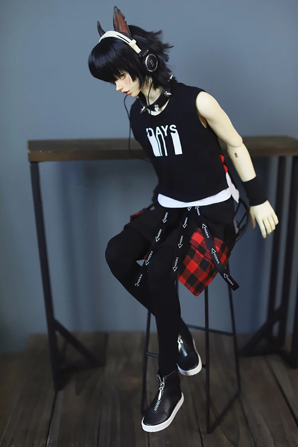 BJD Одежда для кукол серый 2 белые полоски спортивный костюм 1/3 1/4 SD DD MDD MSD SD17 Uncle SSDF2