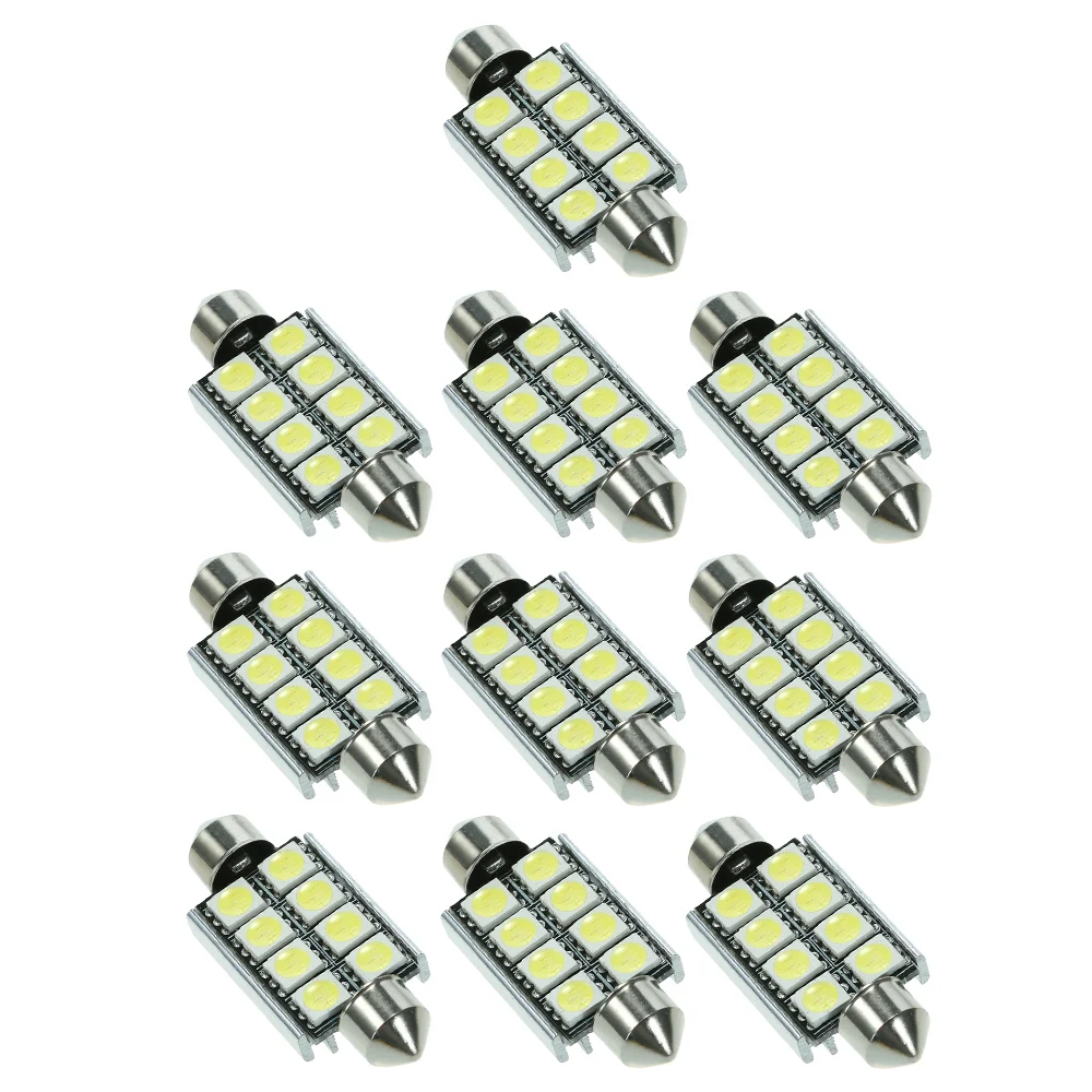 10 шт. 8 SMD 5050 Автомобильный светодиодный светильник 12 В белая купольная гирлянда