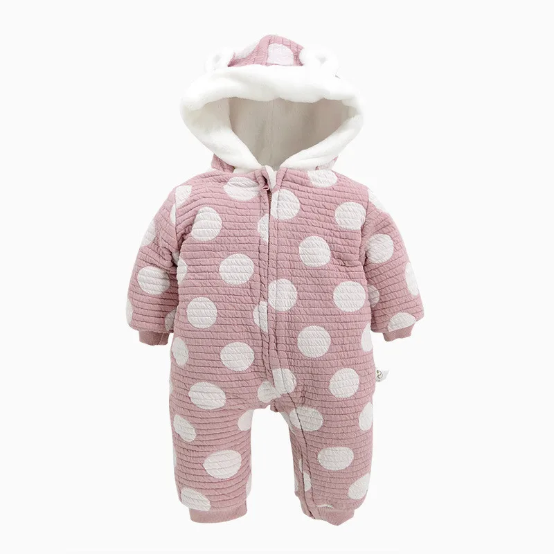 2017 Brand Newborn Baby Girl Winter Clothes Pink Jumpsuit For Babes Cotton Cute Baby Girl Clothes Long Sleeve Baby Rompers Free