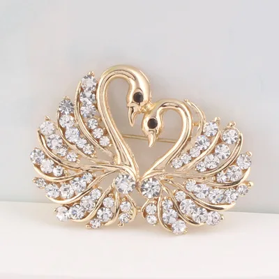 Lackingone новый модный элегантный животный Кристал в форме лебедя бриллиантовые