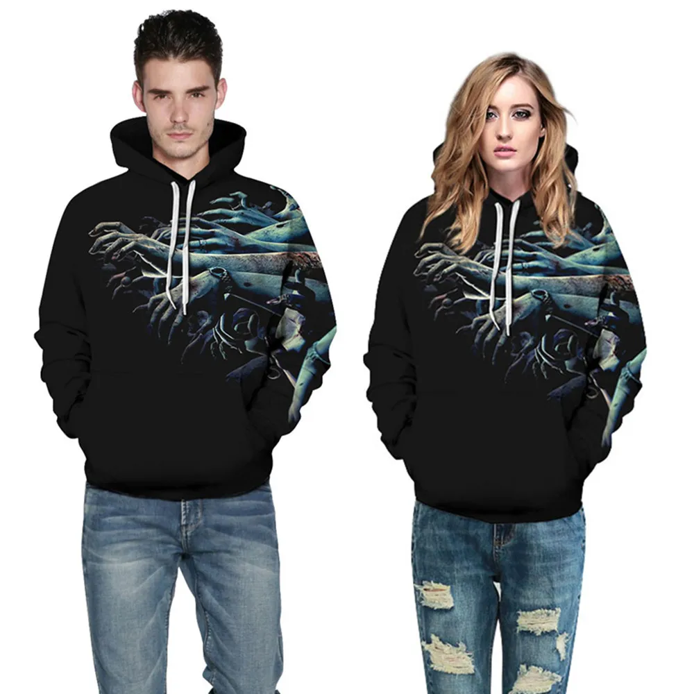 2017 Брендовые мужские и женские толстовки свитшот на Хэллоуин &quotзомби&quot хип-хоп