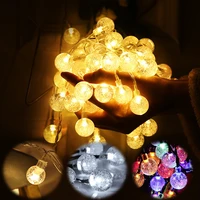 6m 10m crystal bubble ball string lights garlands 220v battery flash fairy lamp outdoor for christmas holiday home decor
