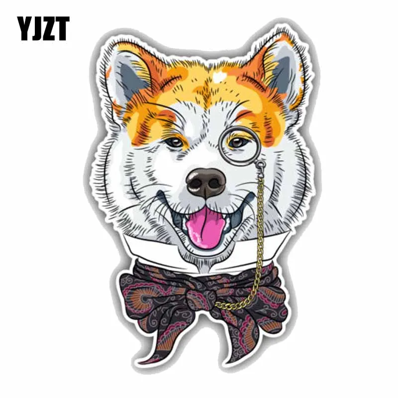 YJZT 10 см x 15 очки для ношения Akita Inu Dog хипстер мультфильм животное ПВХ стикер