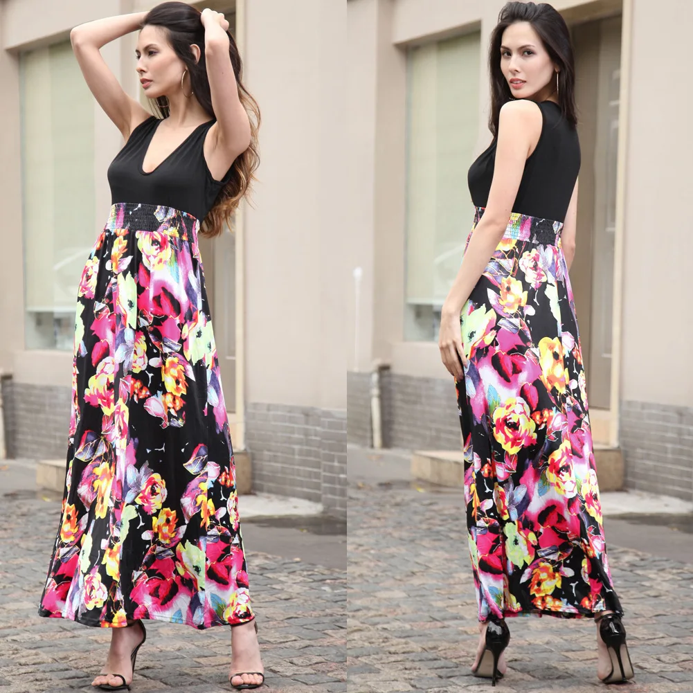 Aizhuner Мода V платье печати Longuette женщина платье|v dress|fashion women dresswomen dress |