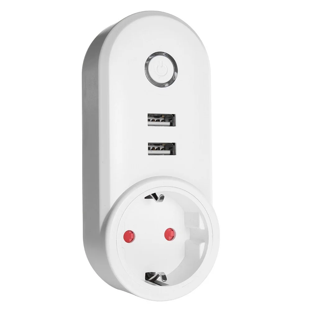 EU PLUG Смарт WiFi ЕС Великобритания AU Бразилия Израиль siwss штепсельная вилка французская Розетка с USB пульт дистанционного управления работа с Alexa Google домашний помощник - Цвет: EU PLUG