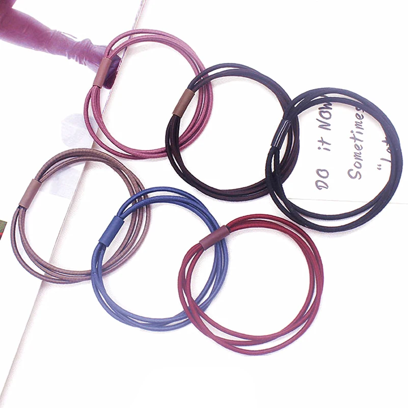 3 штуки/лот ДИЙ-аксессуары для волос для женщин Сплошные три полосы эластичные ободки Декорации для девочек Повязки на волосы