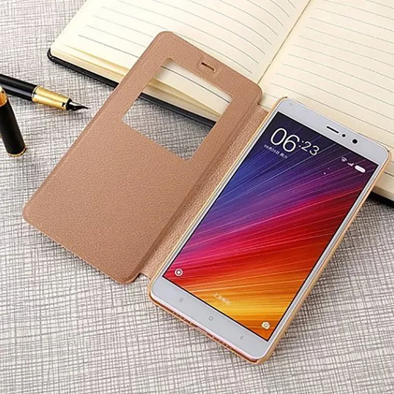 2017 для xiaomi Mi5S плюс Чехол VOLSYS Стиль вид windows мобильный телефон флип кожаный чехол