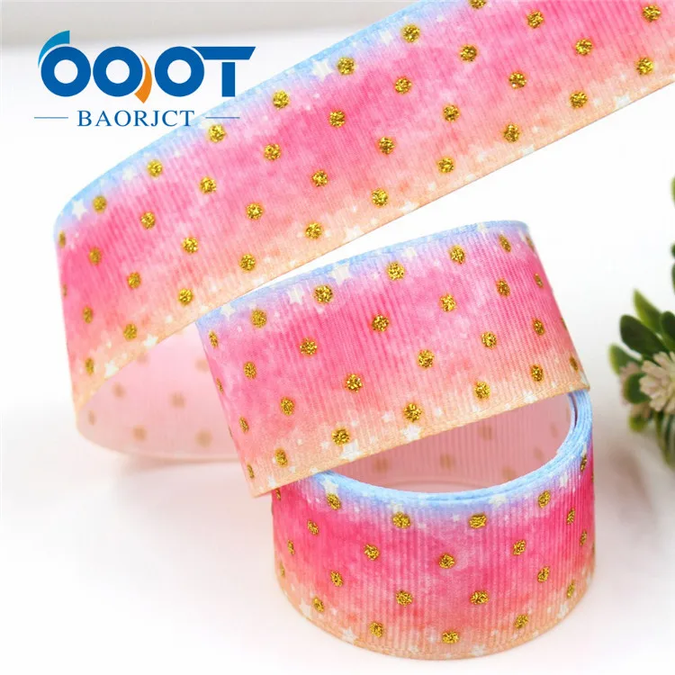 OOOT BAORJCT G-18808-866, 10 ярдов 25 мм Золотая блестящая корсажная лента с принтом DIY головной убор свадебный подарок упаковка материал - Цвет: G-18808-868