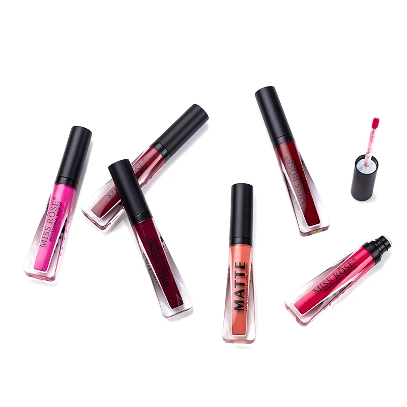 Miss Rose velvet matte lip gloss 12 colors waterproof long lasting dark brown liquid lipstick rose red tint MS0 | Красота и здоровье
