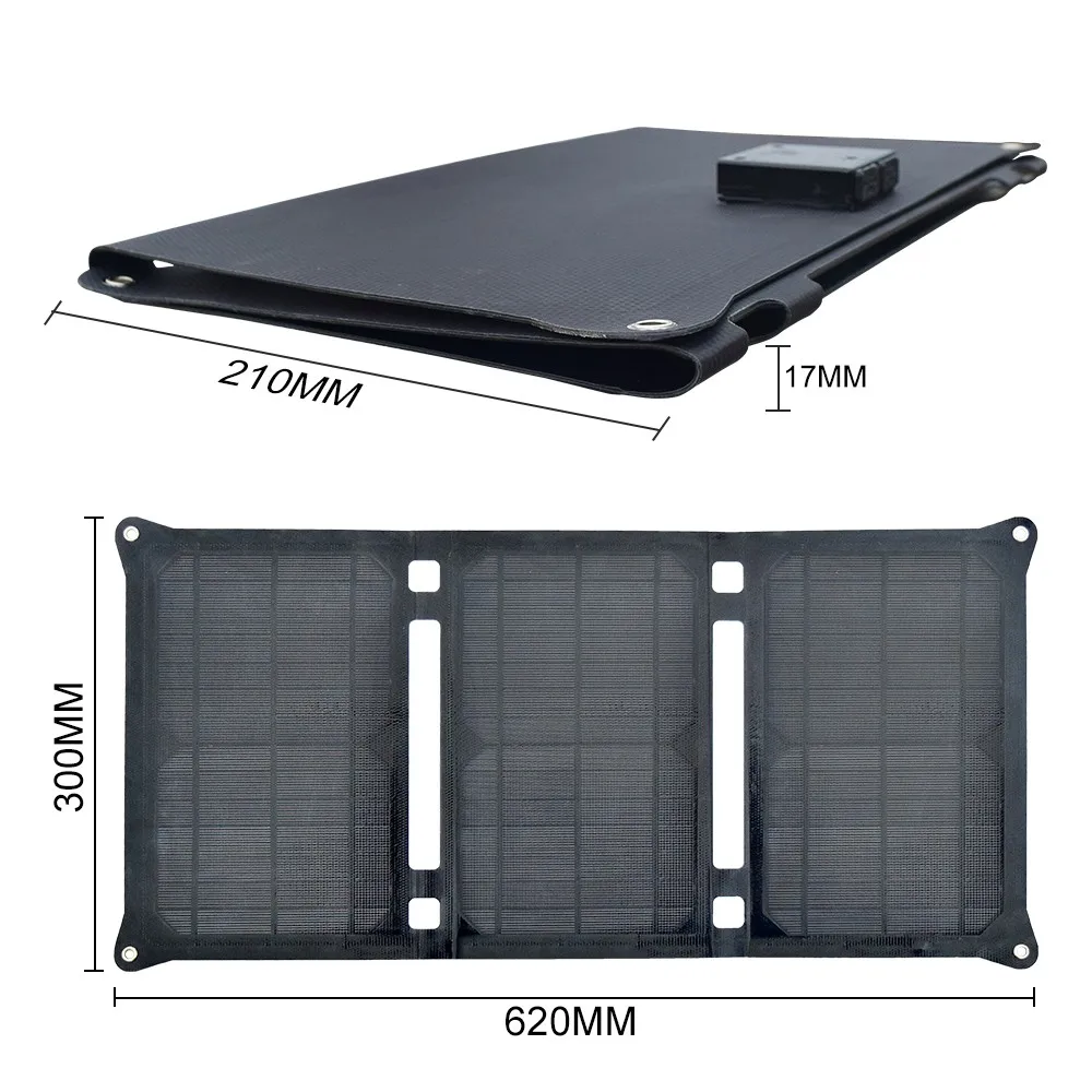 21w solar panel flexibel folable ETFE outdoor home kits portable 20w battery charger 5V usb 1A 2A 3A Tablet phone camping hiking