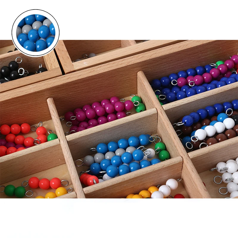 Обучающие деревянные игрушки JaheerToy Bbay цветные шарики цифра Math для детей