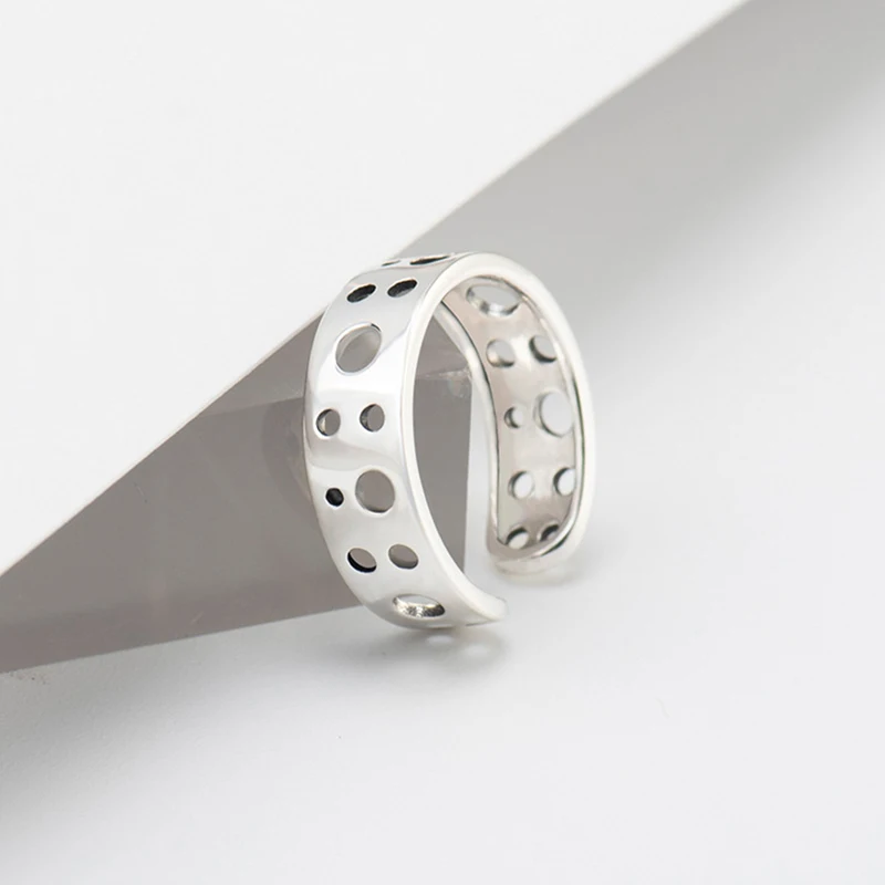 Простое индивидуальное круглое регулируемое тайское серебряное кольцо для