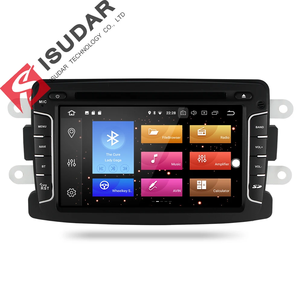 Isudar Автомагнитола 1 Din на Android 8.0 с Сенсорным 7 Дюймовым Экраном для Автомобилей