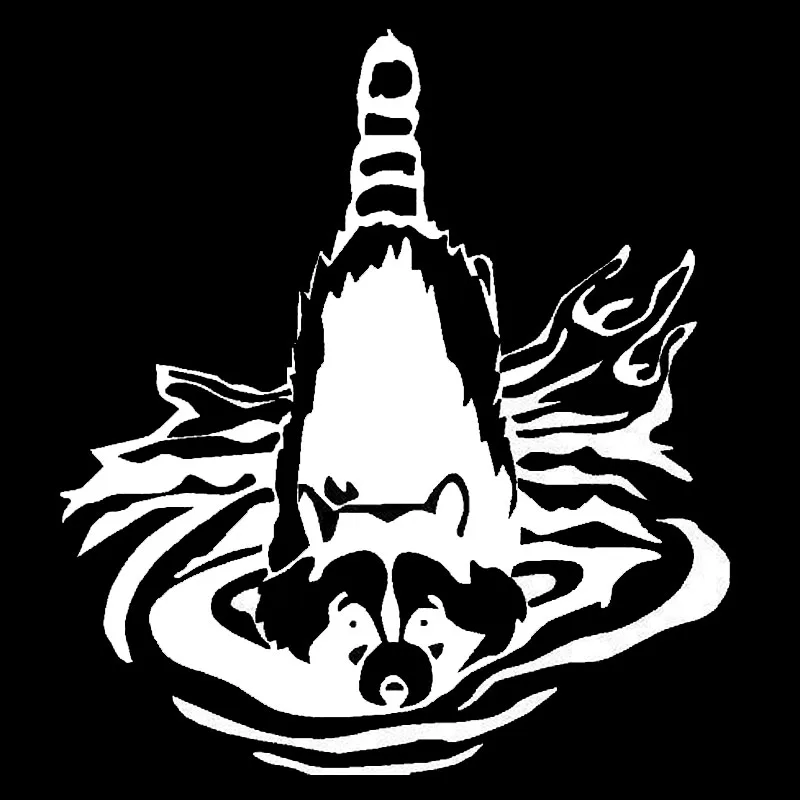 13 8*15 2 см Енот в воде Забавный автомобиль Стайлинг милые животные автомобиля