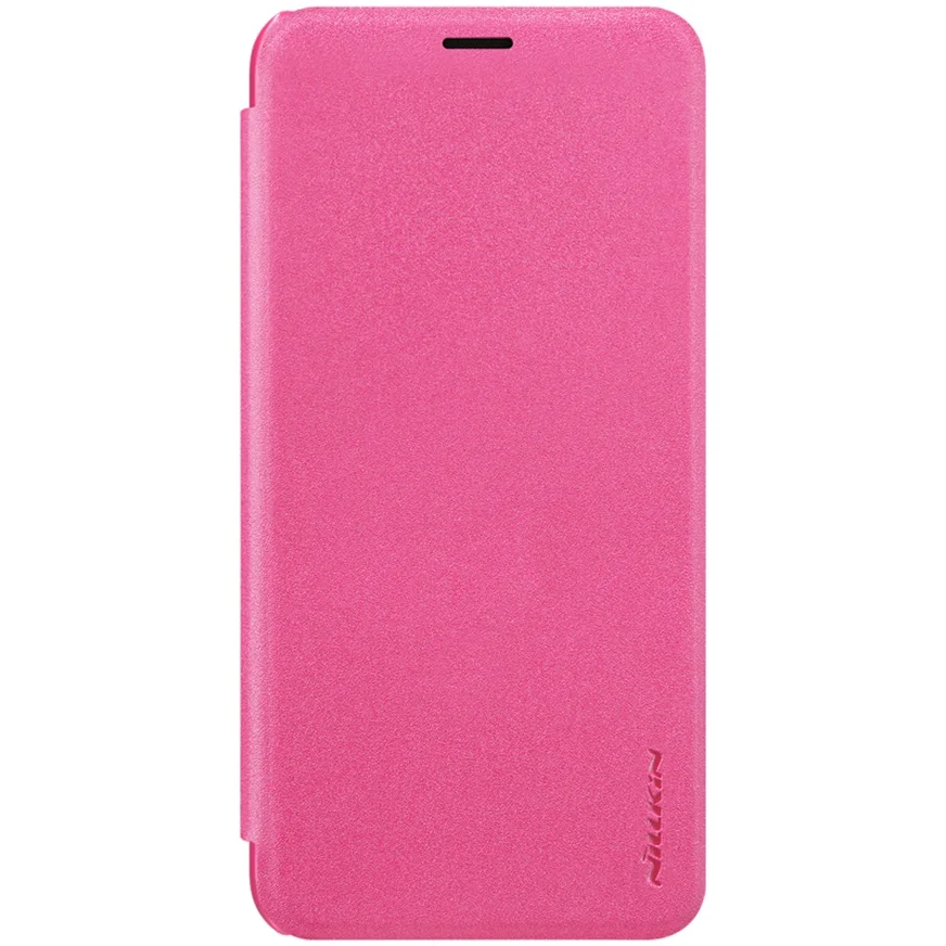 Для Samsung Galaxy J6+ J6 Prime Флип Чехол Nillkin Полное Покрытие Блеск супер тонкий PU Флип кожаный чехол Для Samsung J6 Plus - Цвет: Красный