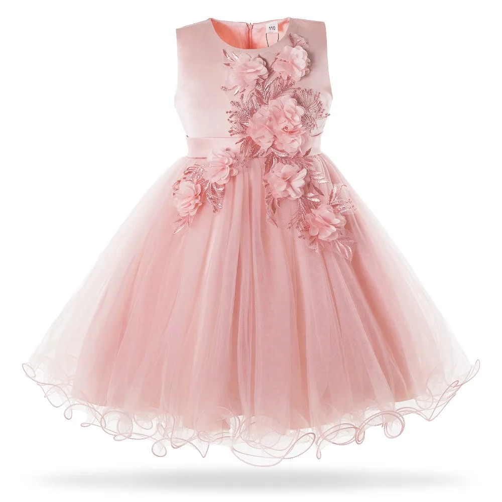 Cielarko Pink White Flower Girl Wedding Dress Kids Formal Party Ball Gown Frock For 3-10 Year Children Birthday Princess Dresses | Детская