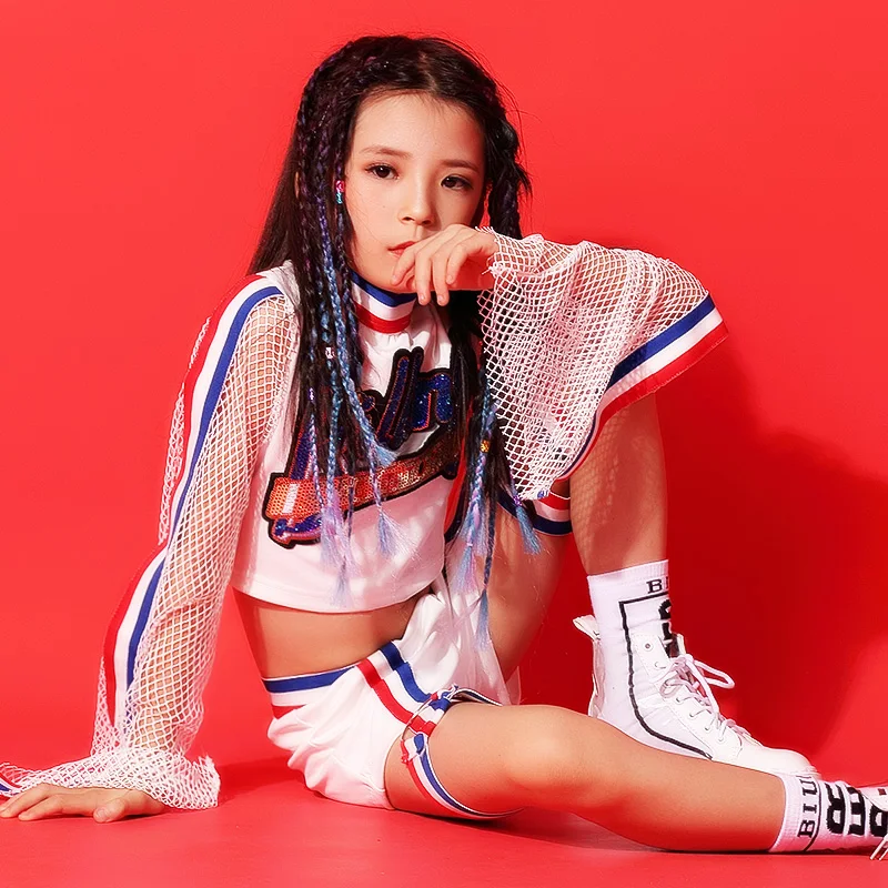 High Quality New 2019 Jazz Dance Costume Children Hip Hop Suit Street Hip-hop Korean Girls Show | Тематическая одежда и