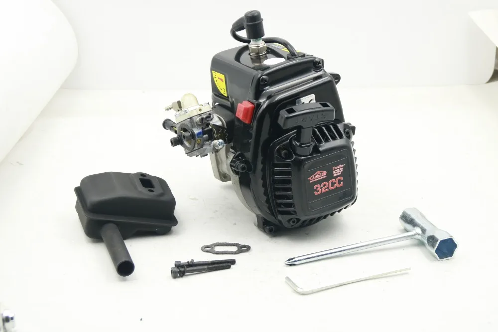 Новый 32cc 4 болта двигатель с глушителем карбюратор для 1/5 hpi rovan king baha losi