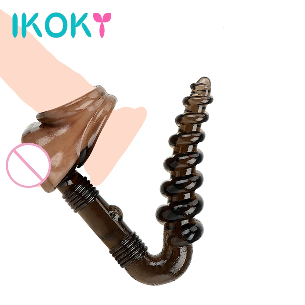 Кольца для пениса IKOKY кольцо с анальной пробкой стимуляция Анальная пробка