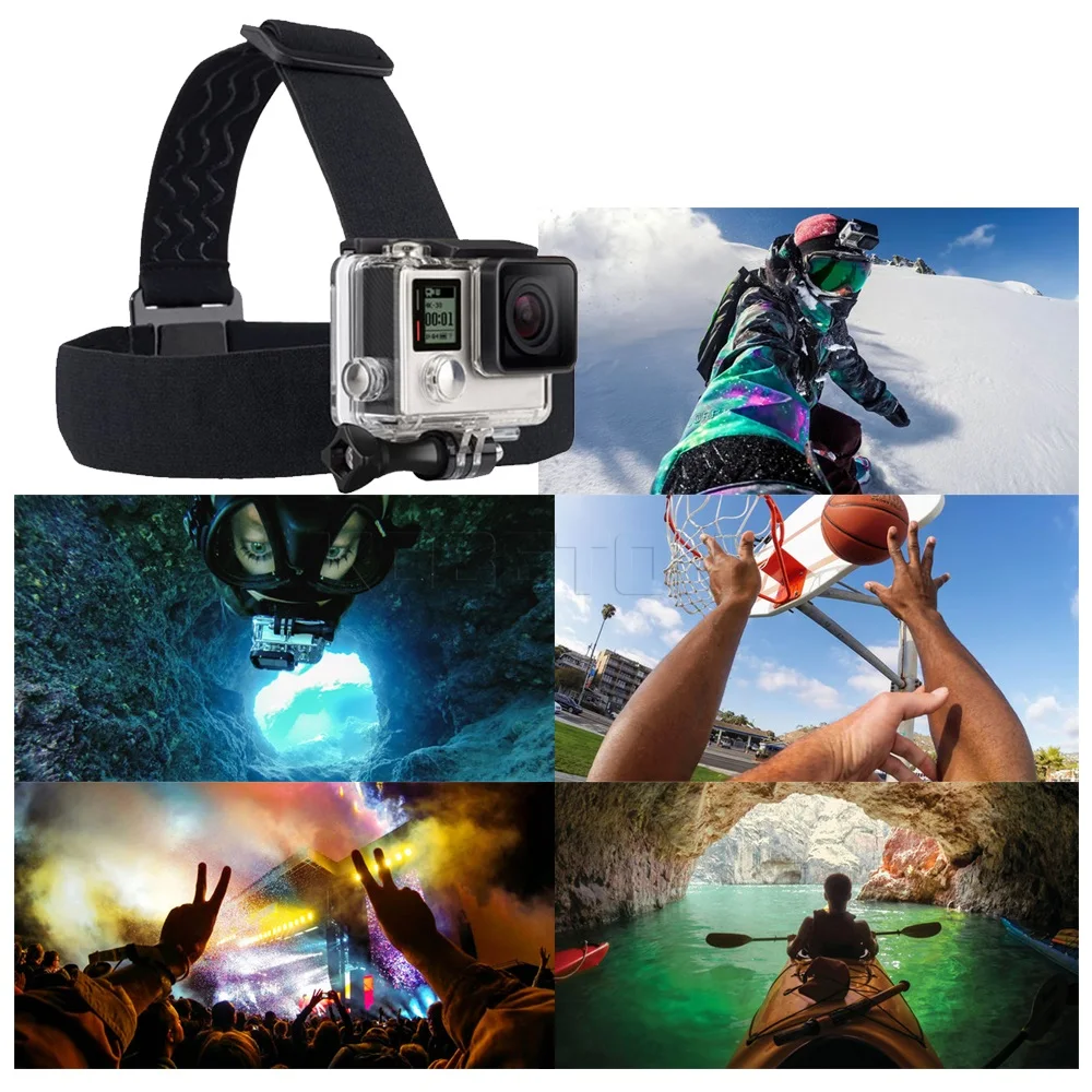 Kebidu аксессуары для селфи монопод Gopro SJ4000 эластичный головной ремень Регулируемый