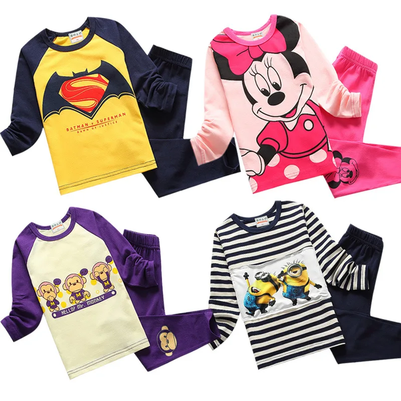 20154 новый мальчики девочки детская одежда комплект Pyjama одежды для возраста 3-10Yrs |