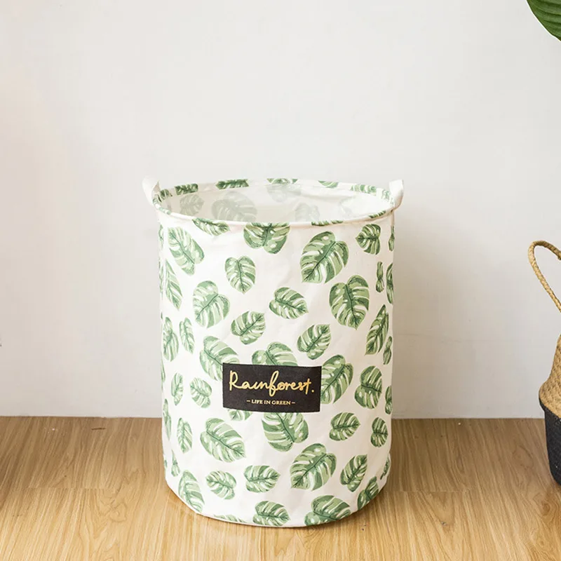 Green Складная корзина для белья, ствол для хранения листьев, стоящее ведро для хранения игрушек и одежды, держатель для белья, органайзер для домашней одежды - Цвет: Green