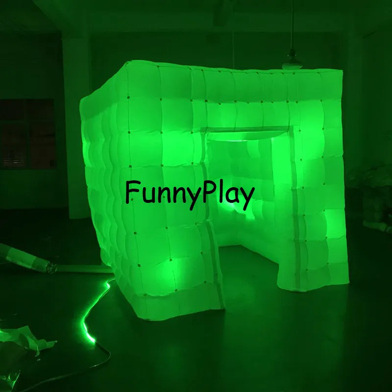 Koop LED Licht Opblaasbare Achtergrond Kiosk Cube Opblaasbare Wedding Photo Booth Tent Party Decoratie