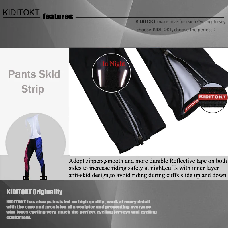 

KIDITOKT 2020 Quick-Dry Cycling Bib Pants Shockproof MTB Bicycle Cycling Tights Racing Bike Trousers With Coolmax 3D Gel Pad