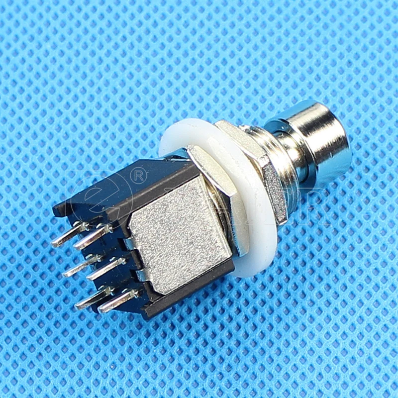 2 шт. PCB Lug мини черный цвет DPDT Блокировка ВКЛ/ВЫКЛ гитары Эффект Кнопка Stomp педаль